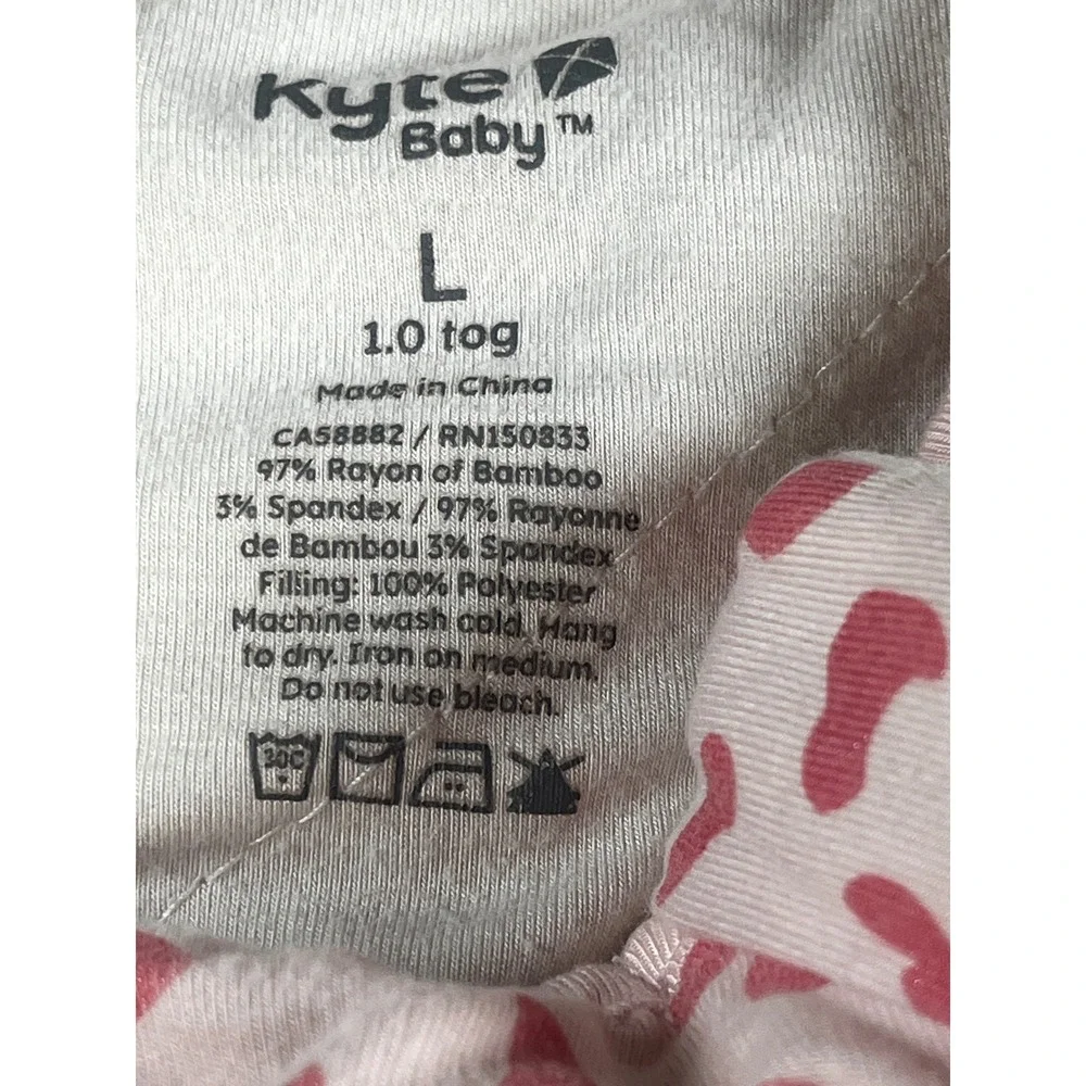 Kyte Baby Bamboo Sleep Bag 1.0 TOG Pink Leopard Heart Print Size Large J115